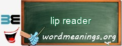 WordMeaning blackboard for lip reader